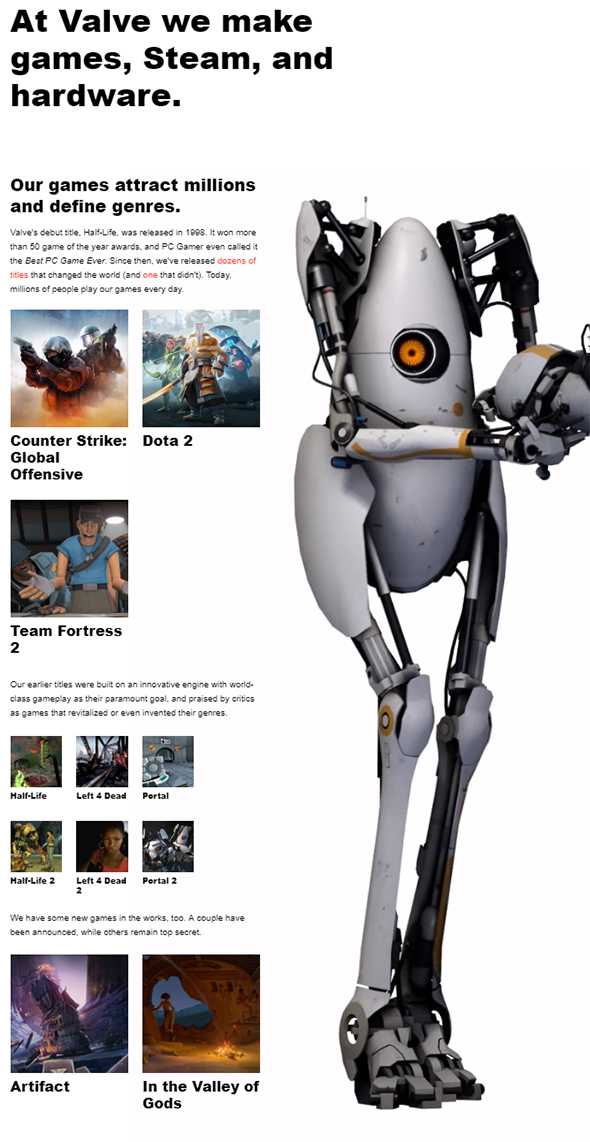 Valve's Official Website