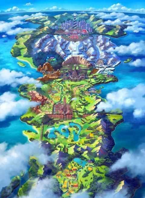 Pokémon Sword and Shield Wild Area Map