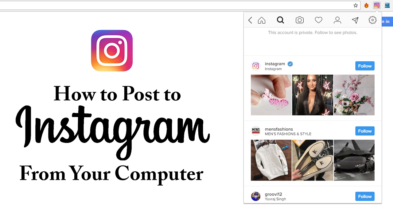 how to post on instagram from pc